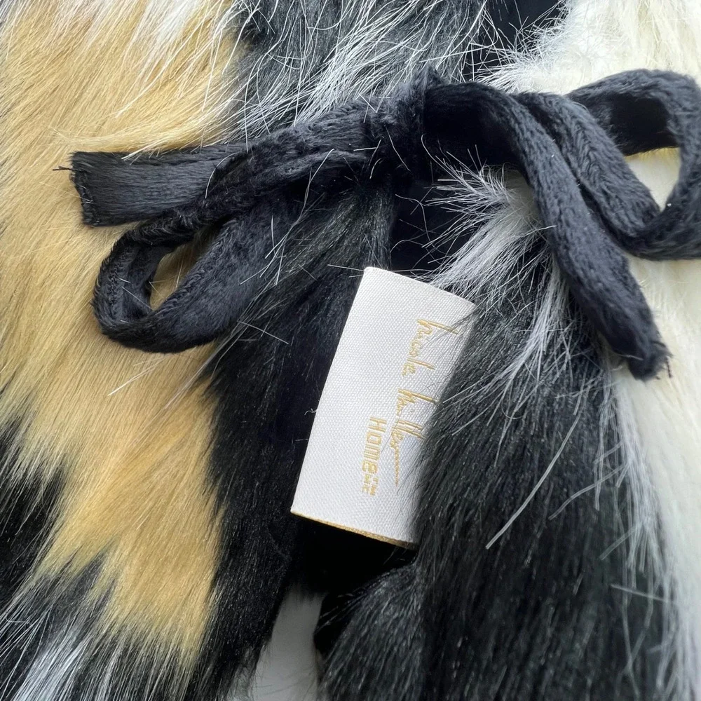 Nicole Miller Faux Fur Christmas Tree Skirt Cape Multicolor‎ Calico Holiday